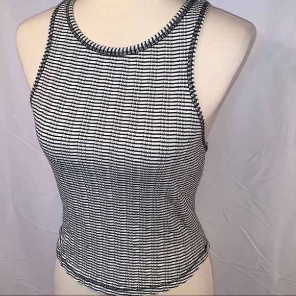 NWT - Free People Jacquard Stripe Crop Tank Top - Picture 6 of 9